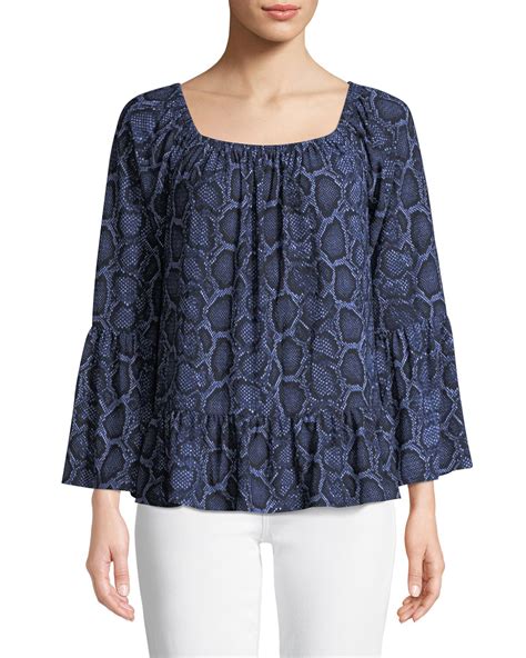 michael michael kors buchanan flare sleeve knit top mens|Michael Kors snake print tops.